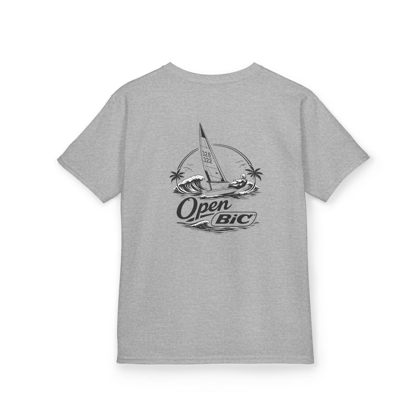 Kids Sailboat Graphic Tee — "Open" Beach Design