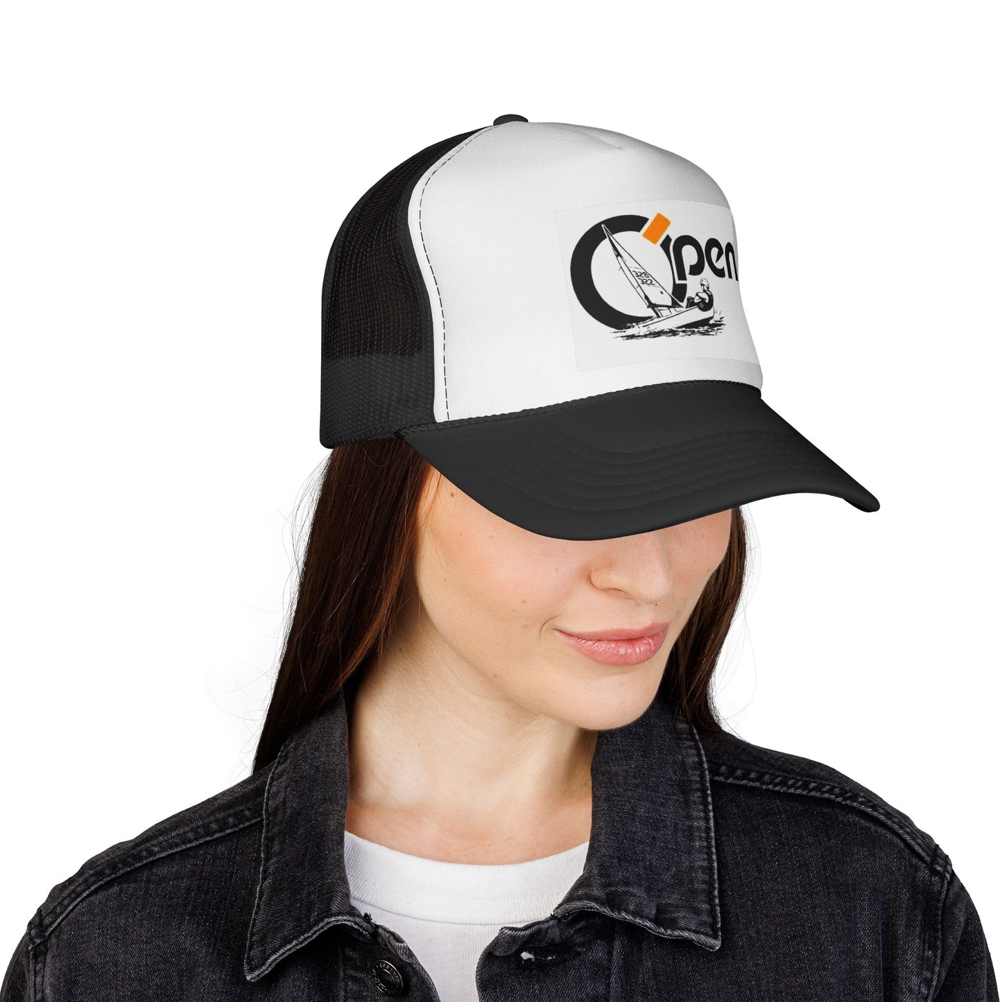 Open Sail Trucker Cap — Vintage Sailing Graphic Mesh Hat