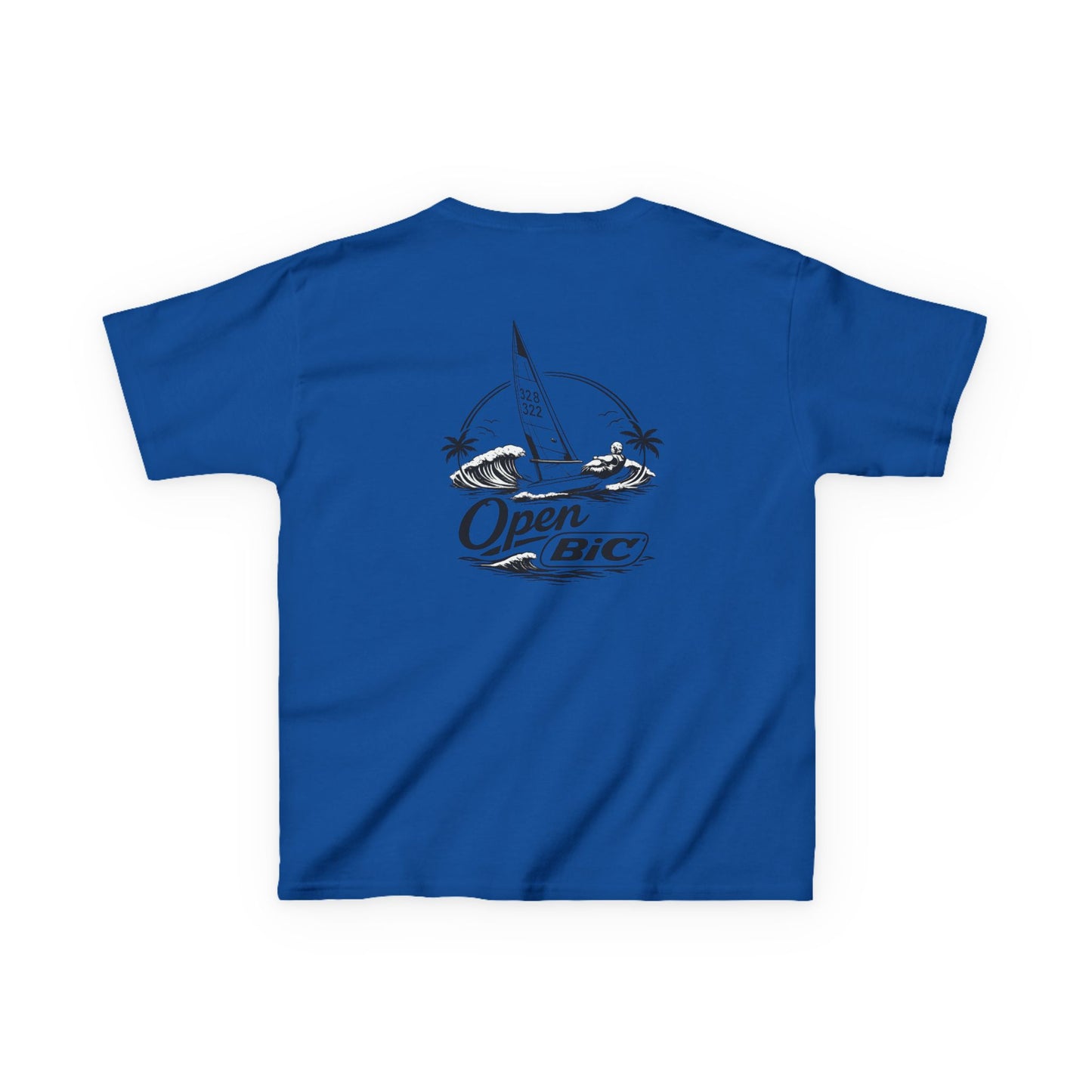 Kids Sailboat Graphic Tee — "Open" Beach Design