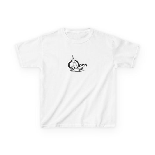 Kids Sailboat Graphic Tee — "Open" Beach Design