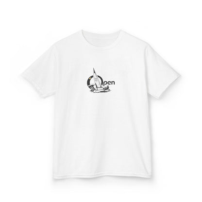 Kids Sailboat Graphic Tee — "Open" Beach Design