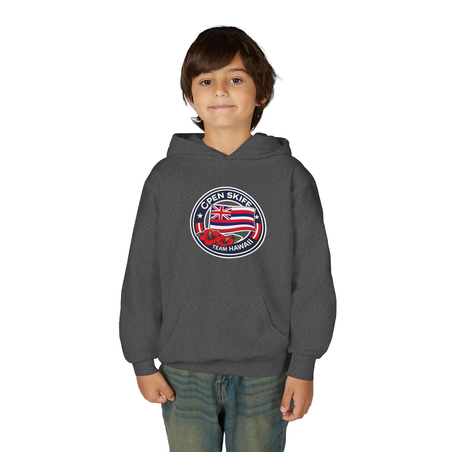 Youth Hoodie - 'Open Skiff Team Hawaiʻi' Sailing Club Logo Pullover
