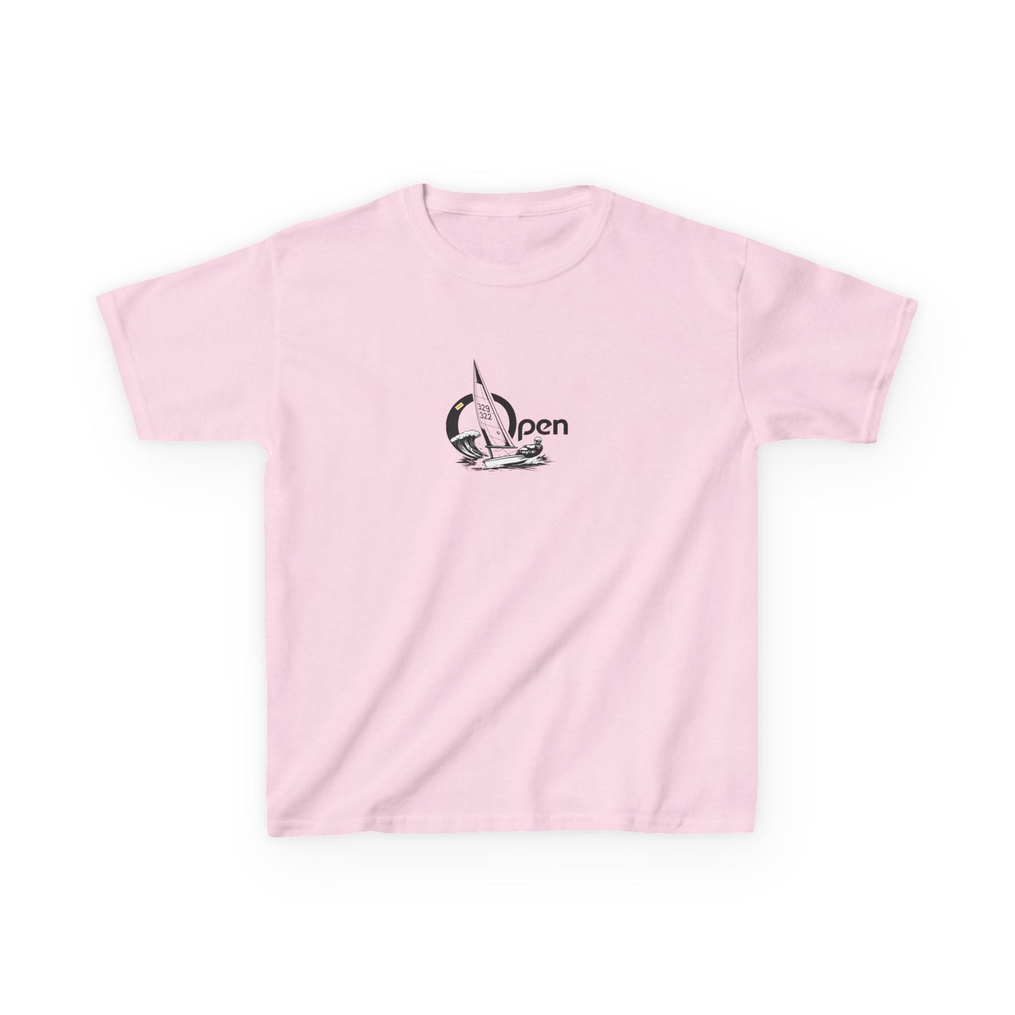 Kids Sailboat Graphic Tee — "Open" Beach Design