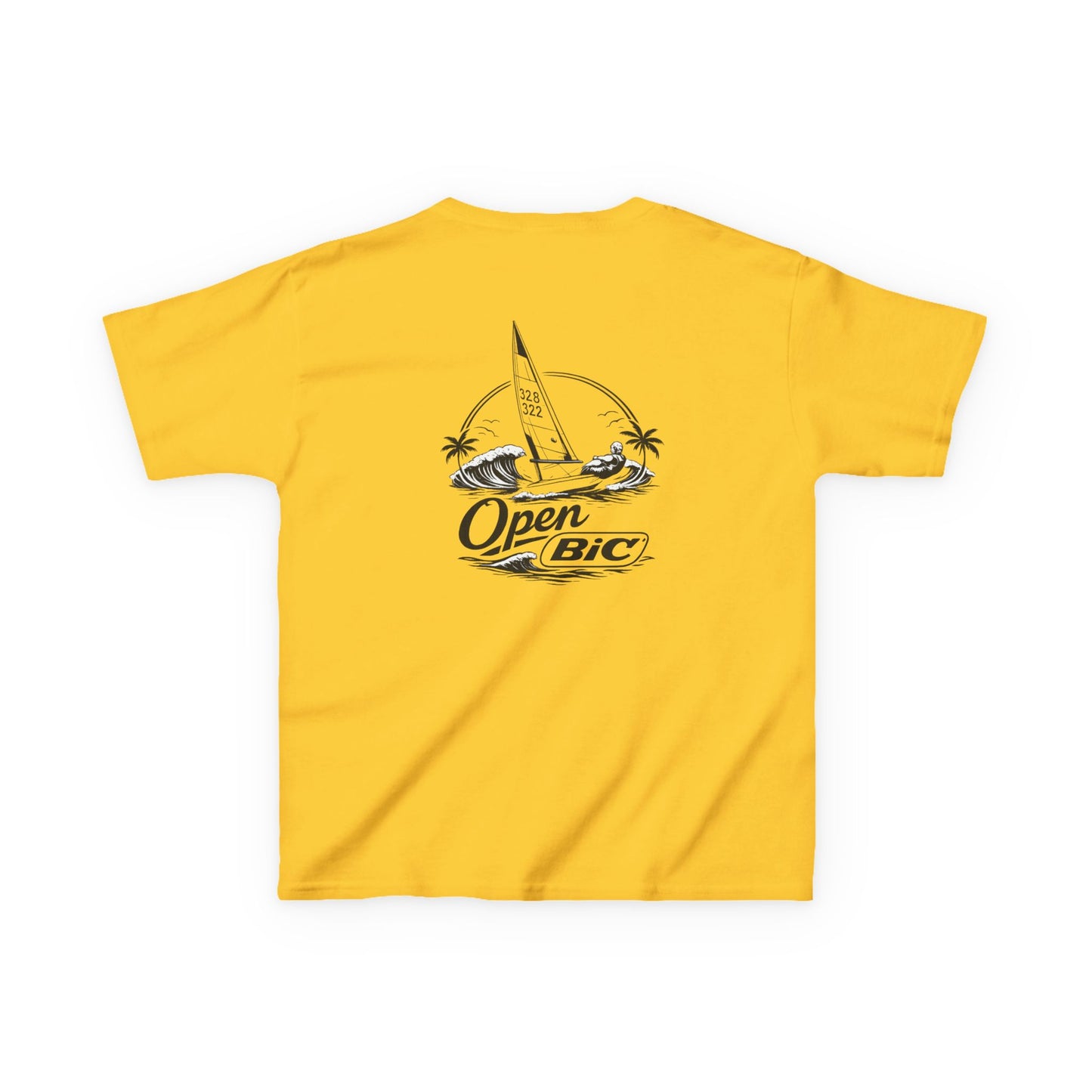 Kids Sailboat Graphic Tee — "Open" Beach Design