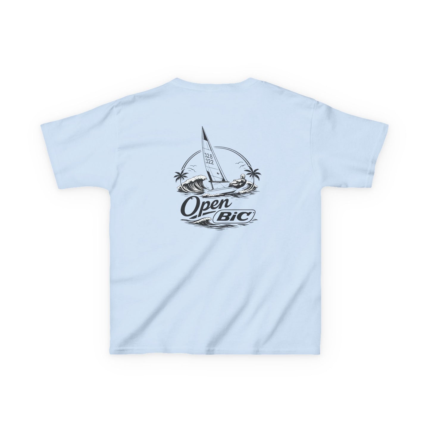 Kids Sailboat Graphic Tee — "Open" Beach Design
