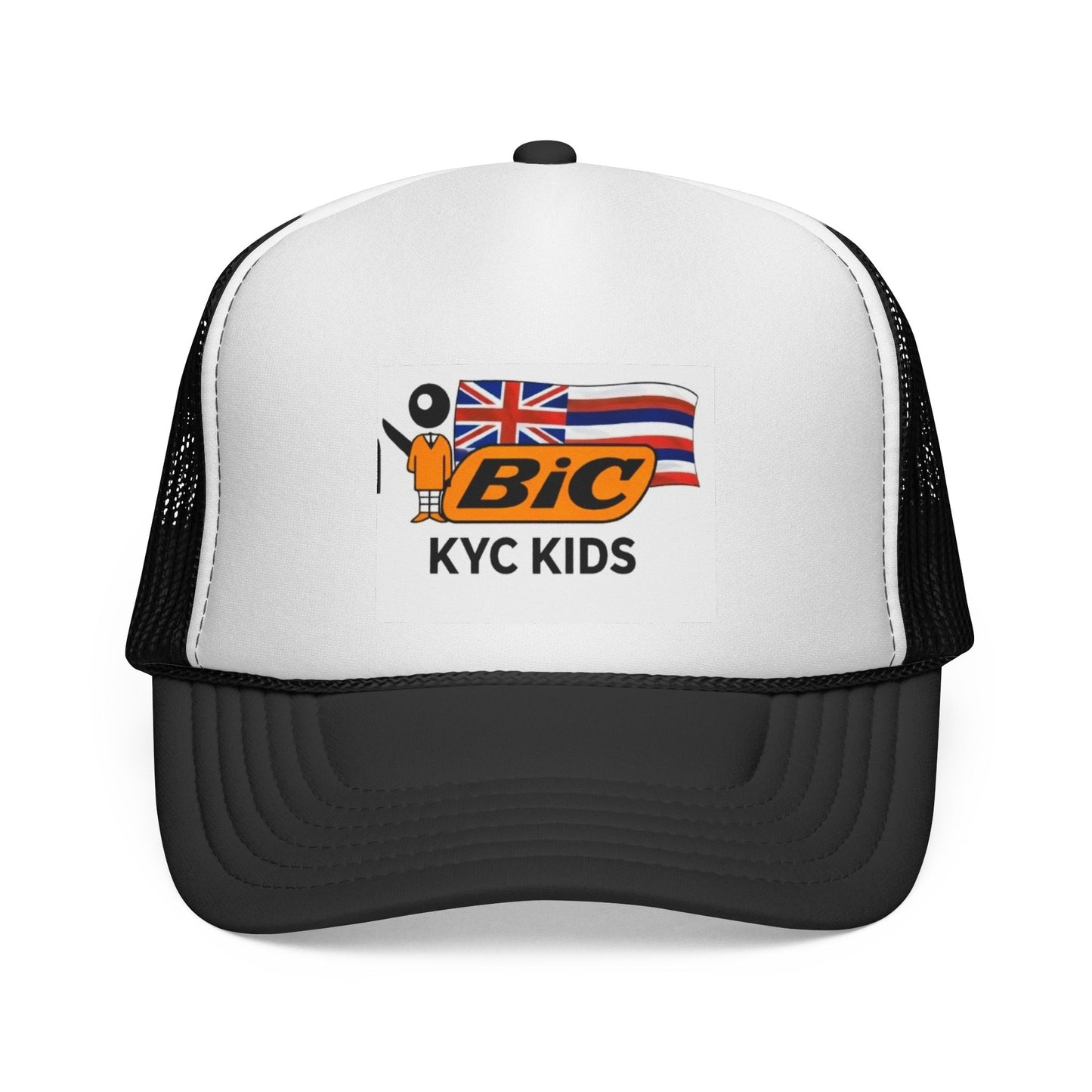 BIC KYC Kids Trucker Cap — Retro Hawaiian Flag Mesh Hat