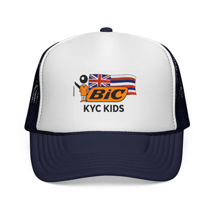 BIC KYC Kids Trucker Cap — Retro Hawaiian Flag Mesh Hat