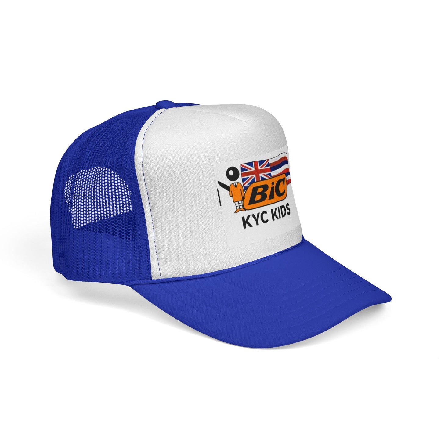 BIC KYC Kids Trucker Cap — Retro Hawaiian Flag Mesh Hat