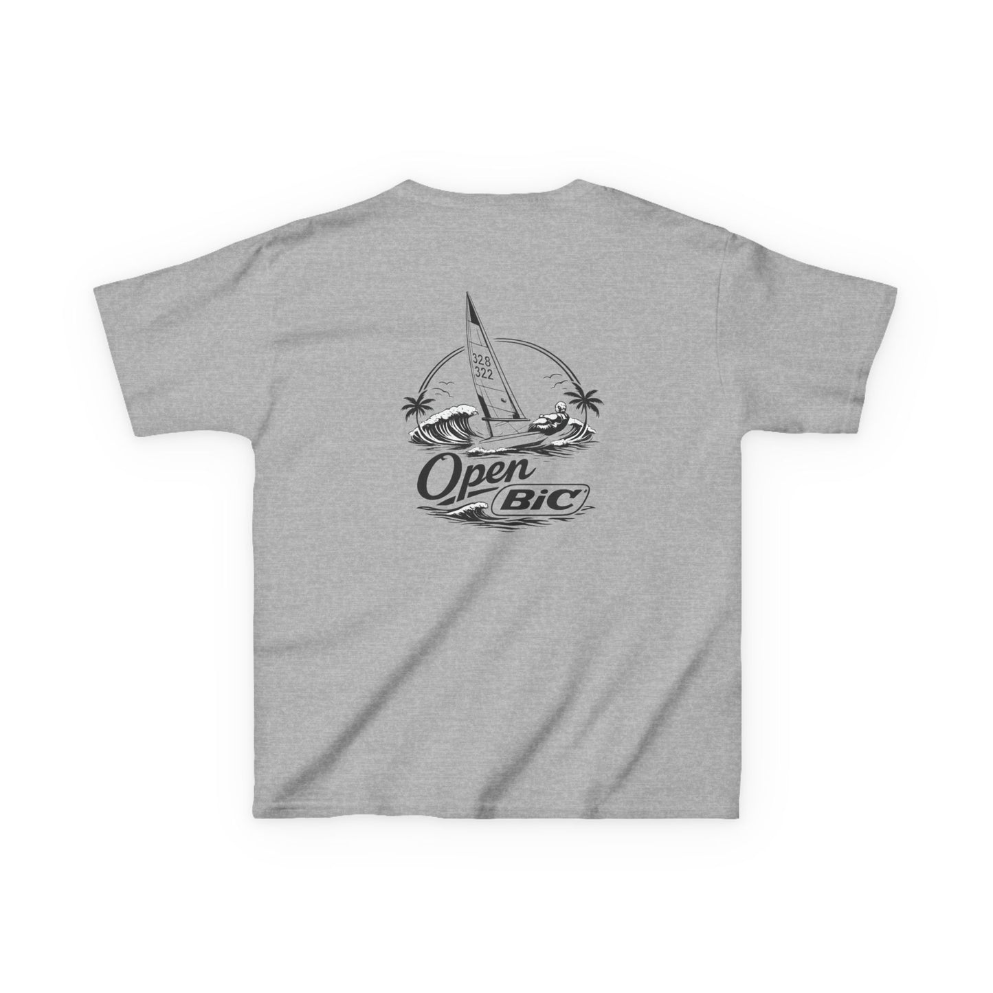 Kids Sailboat Graphic Tee — "Open" Beach Design