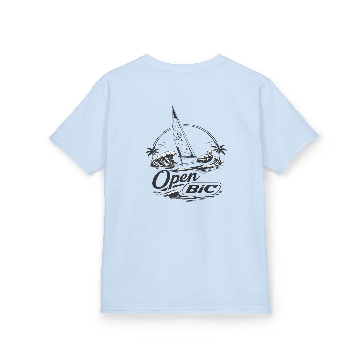 Kids Sailboat Graphic Tee — "Open" Beach Design