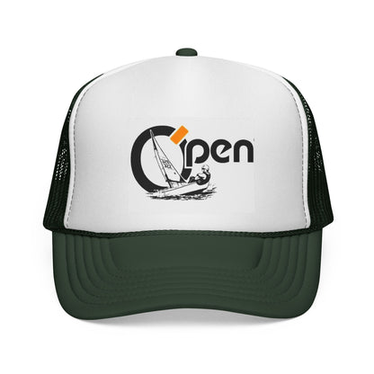 Open Sail Trucker Cap — Vintage Sailing Graphic Mesh Hat