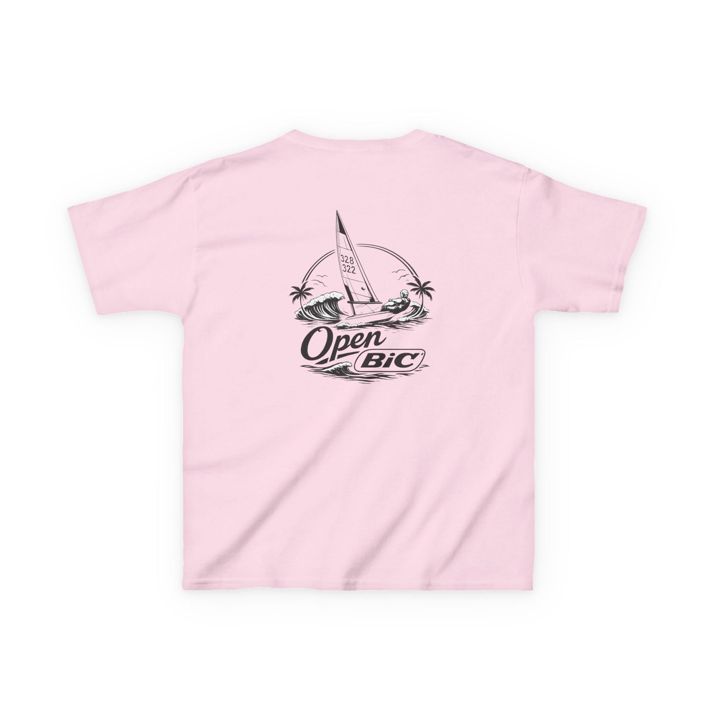 Kids Sailboat Graphic Tee — "Open" Beach Design