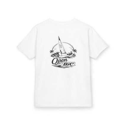 Kids Sailboat Graphic Tee — "Open" Beach Design