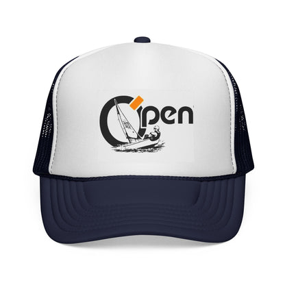 Open Sail Trucker Cap — Vintage Sailing Graphic Mesh Hat