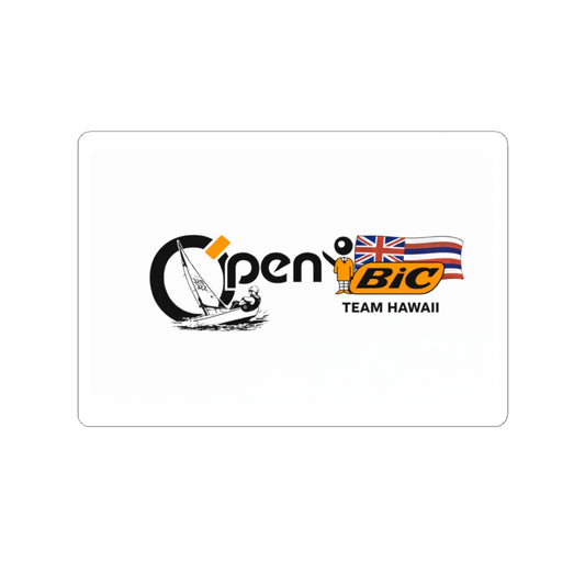 Open Bic Team Hawaii Sticker — Sailing Windsurfing Logo Kiss-Cut Sticker