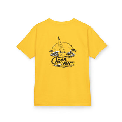 Kids Sailboat Graphic Tee — "Open" Beach Design