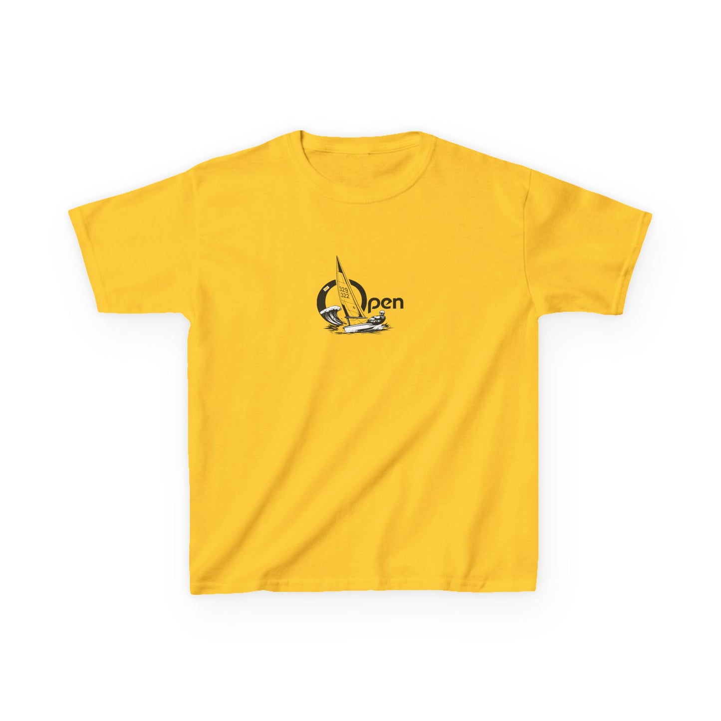 Kids Sailboat Graphic Tee — "Open" Beach Design