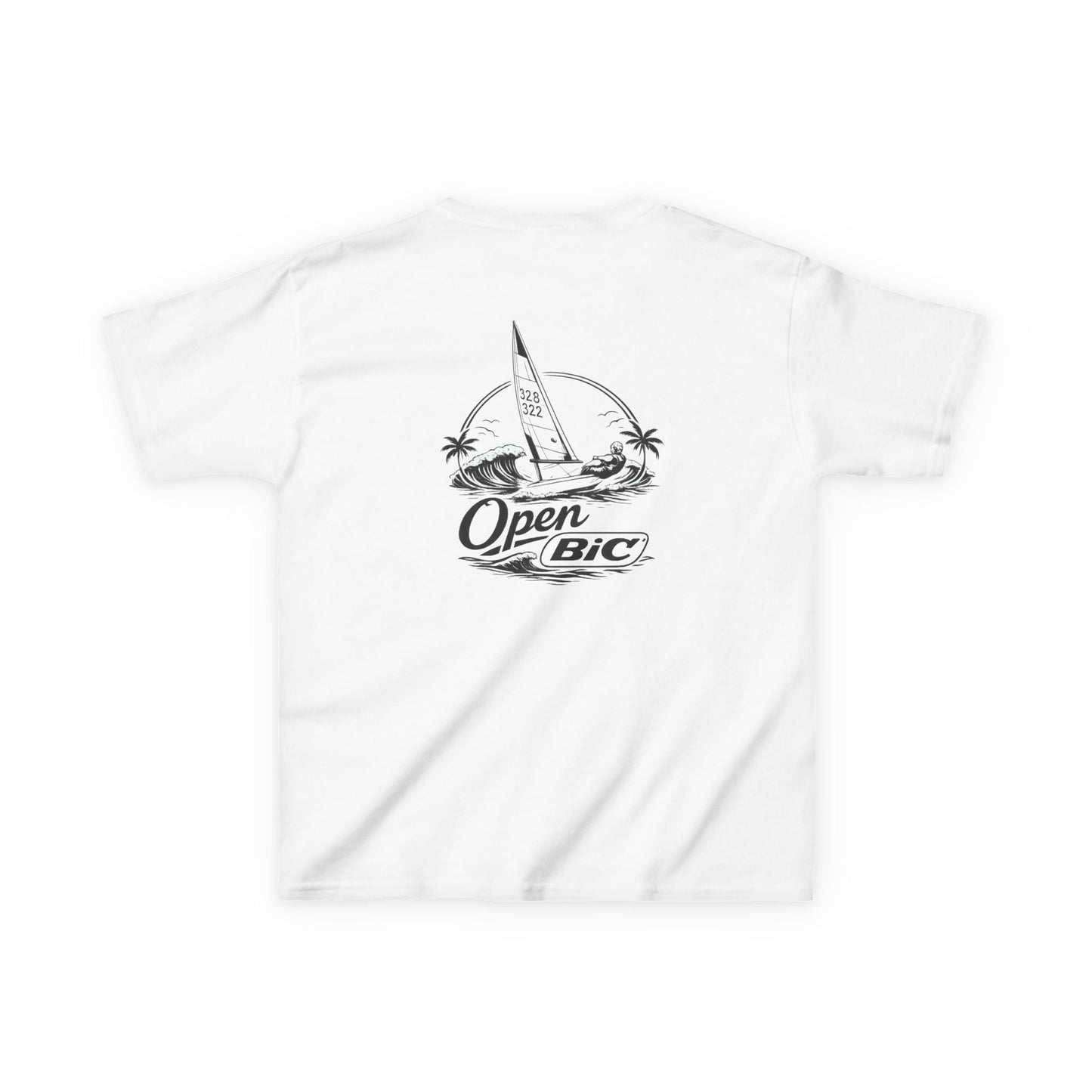 Kids Sailboat Graphic Tee — "Open" Beach Design