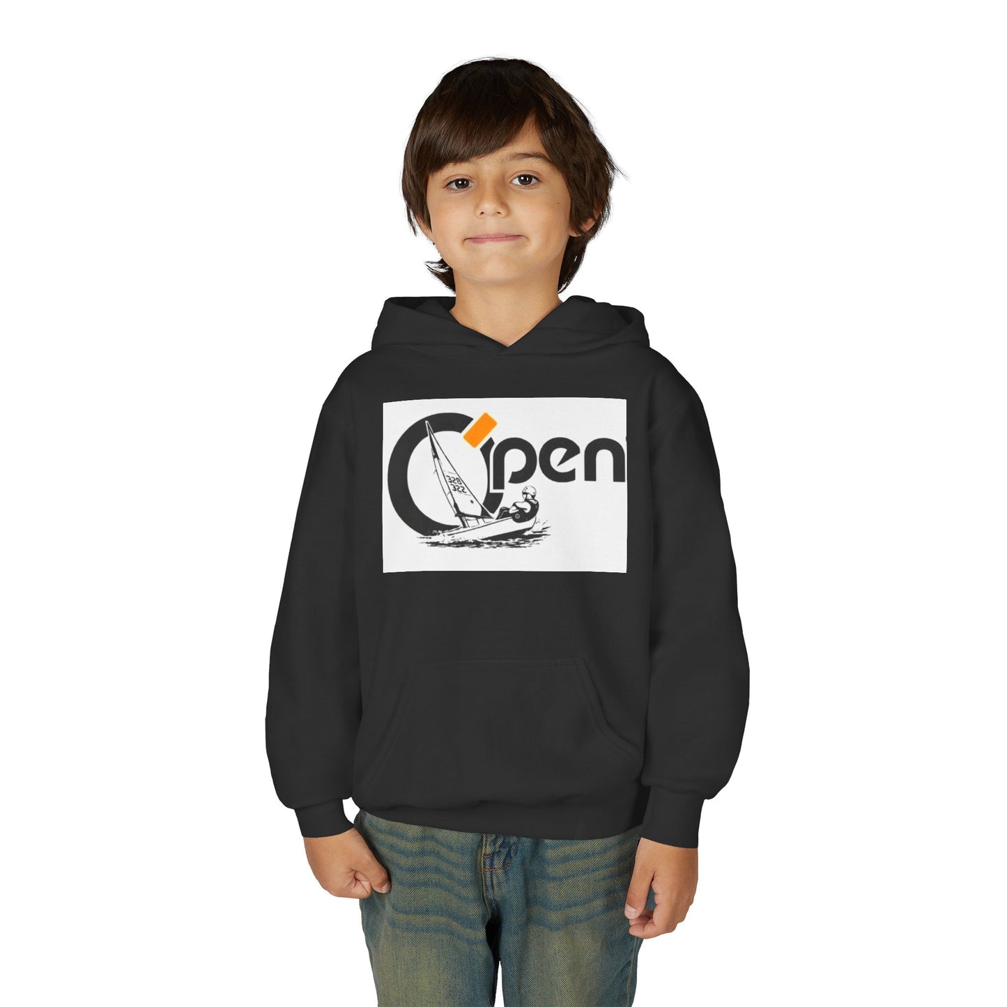 Youth Sailing Hoodie — "Open" youth Sail Graphic