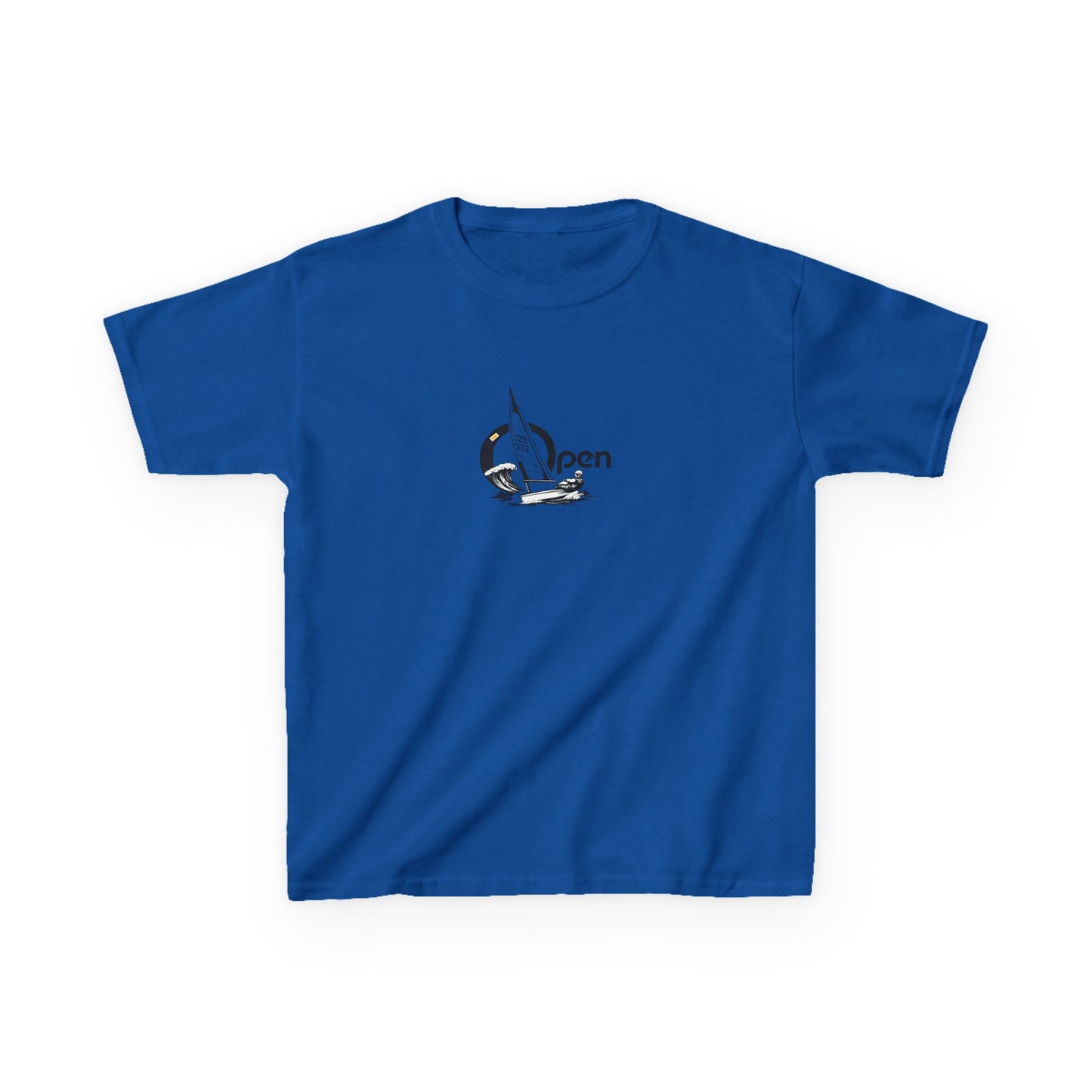 Kids Sailboat Graphic Tee — "Open" Beach Design