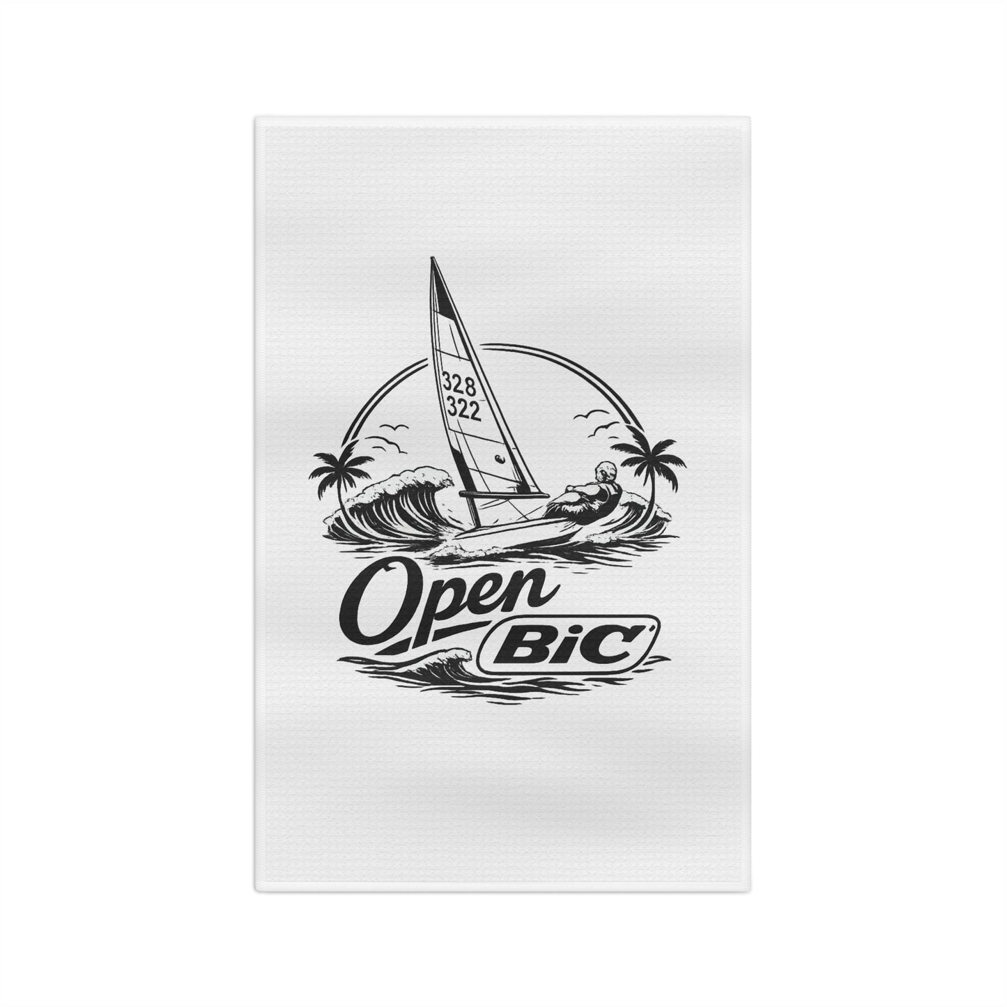 Sailing 'Open Bic' Microfiber Tea Towel — Nautical Boat & Palm Beach Kitchen Towel