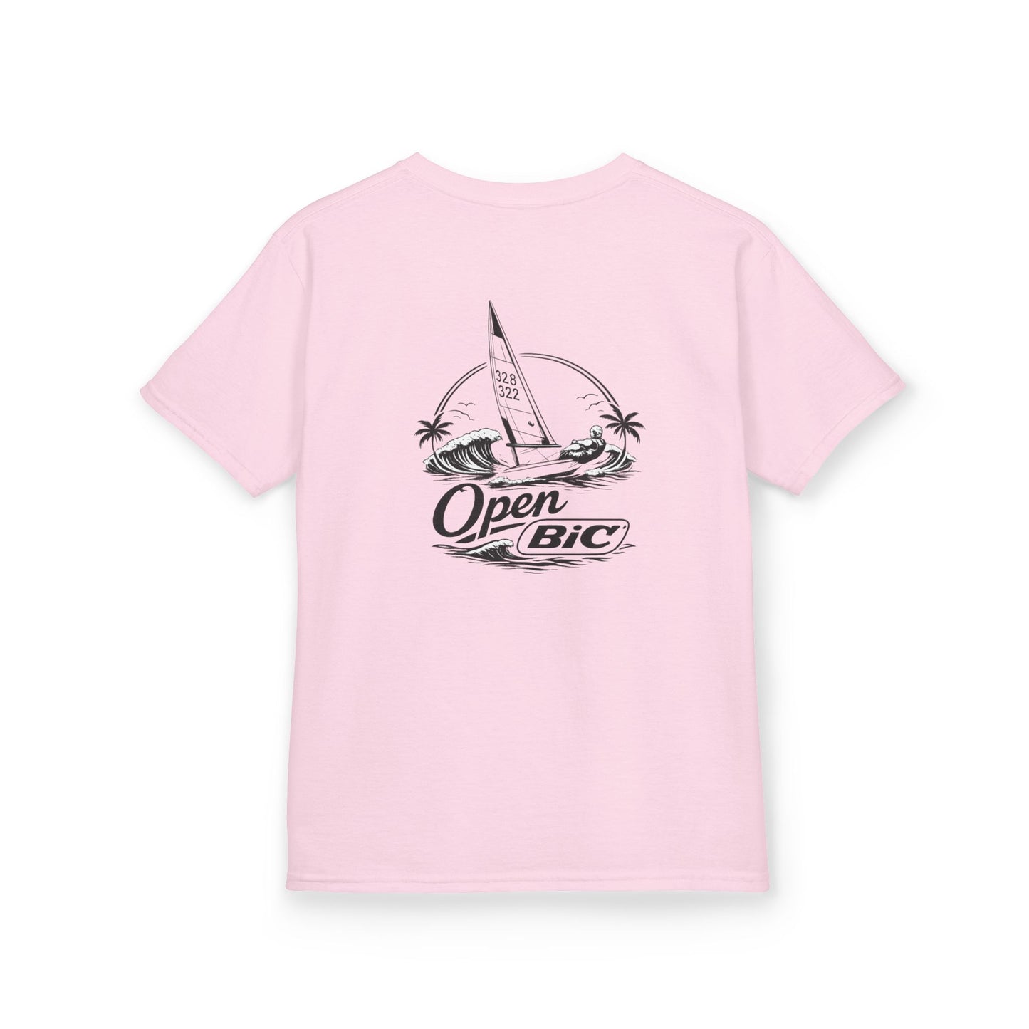 Kids Sailboat Graphic Tee — "Open" Beach Design