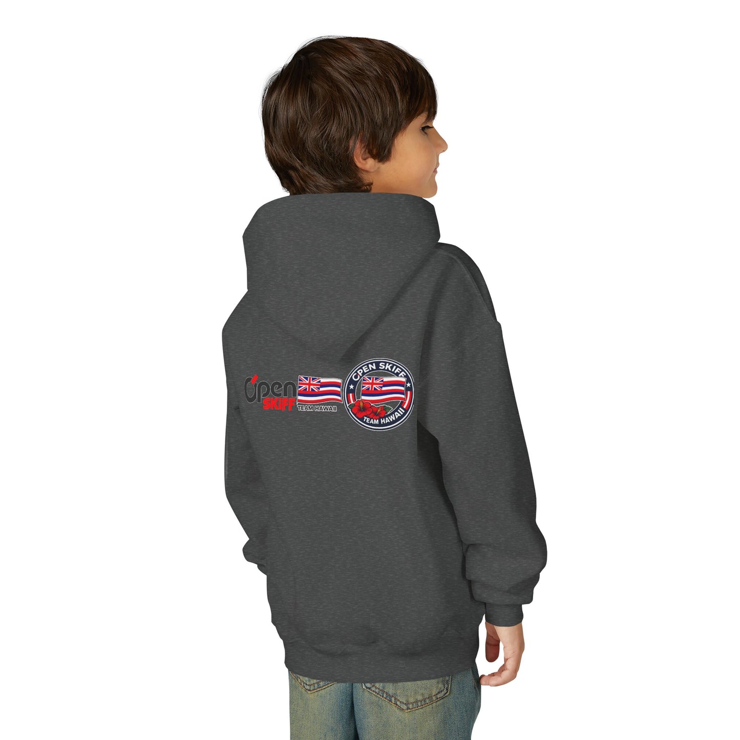 Youth Hoodie - 'Open Skiff Team Hawaiʻi' Sailing Club Logo Pullover