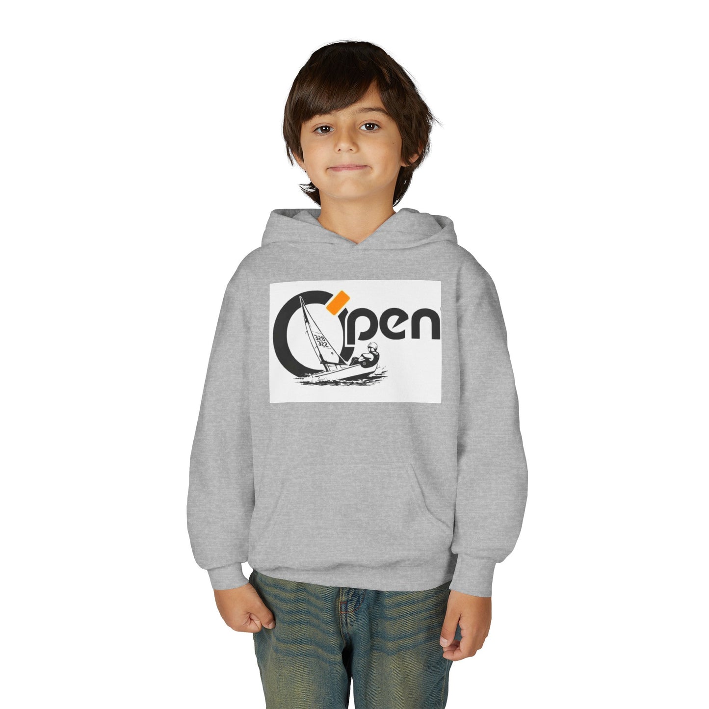 Youth Sailing Hoodie — "Open" youth Sail Graphic
