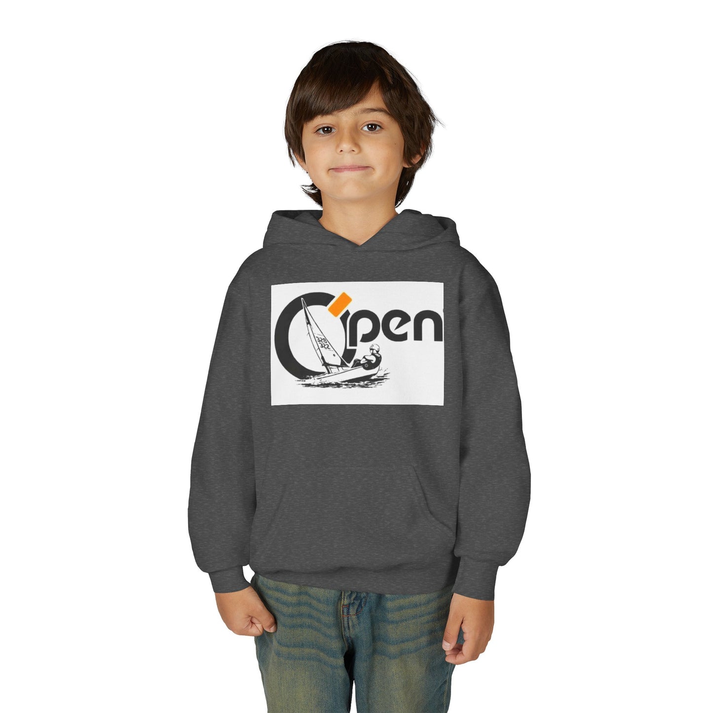 Youth Sailing Hoodie — "Open" youth Sail Graphic